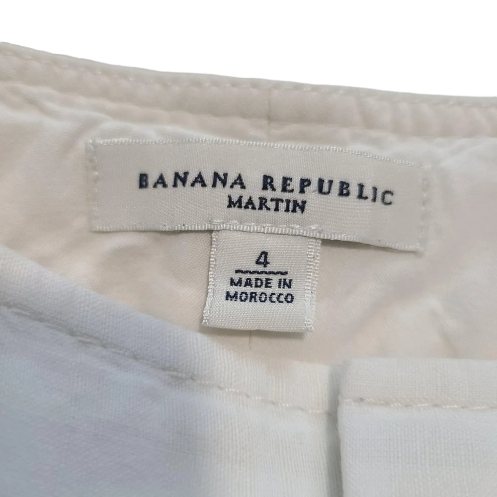 BANANA REPUBLIC Linen Blend White Crop Trouser 4